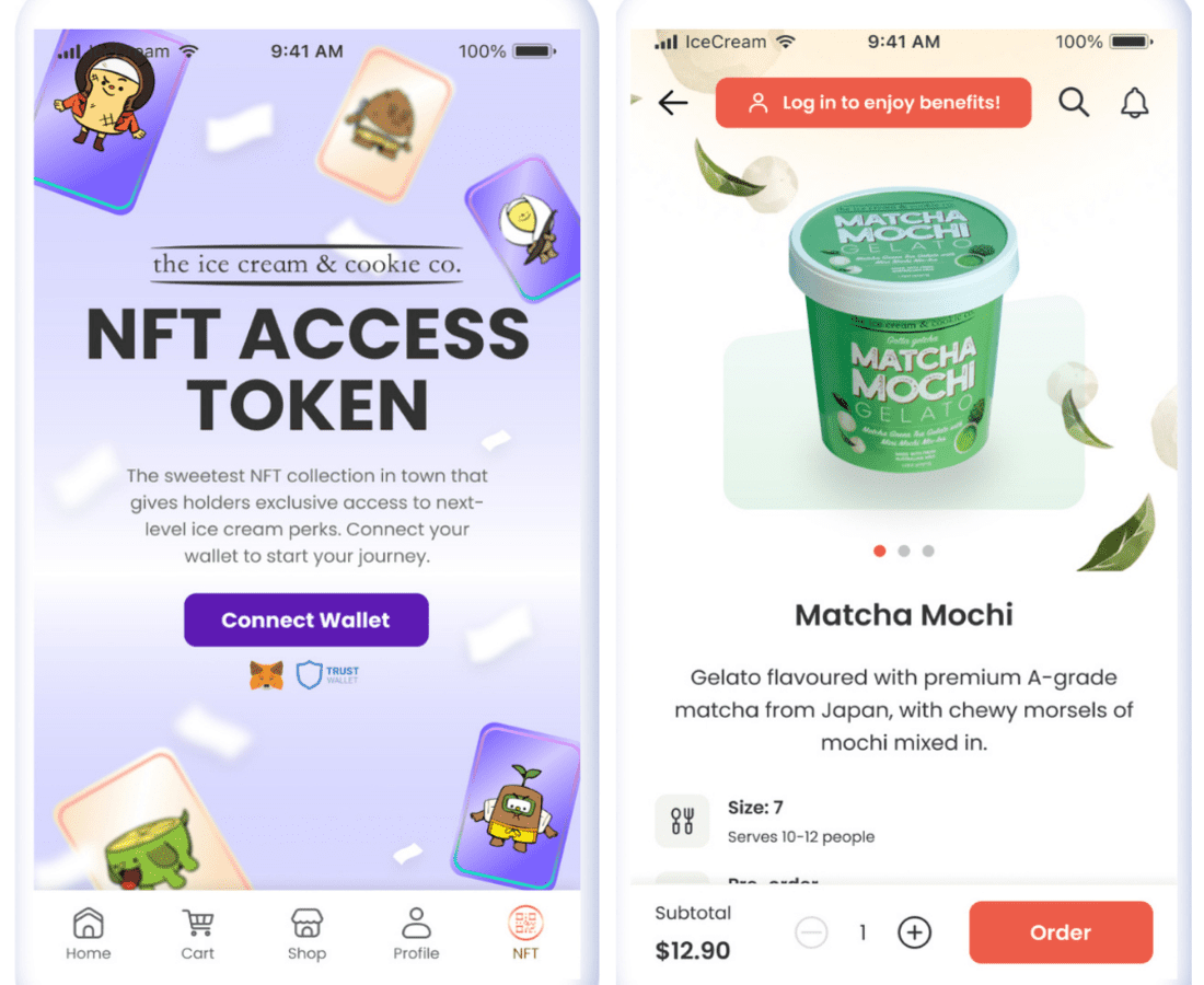 The Ice Cream & Cookie Co’s NFT membership system 